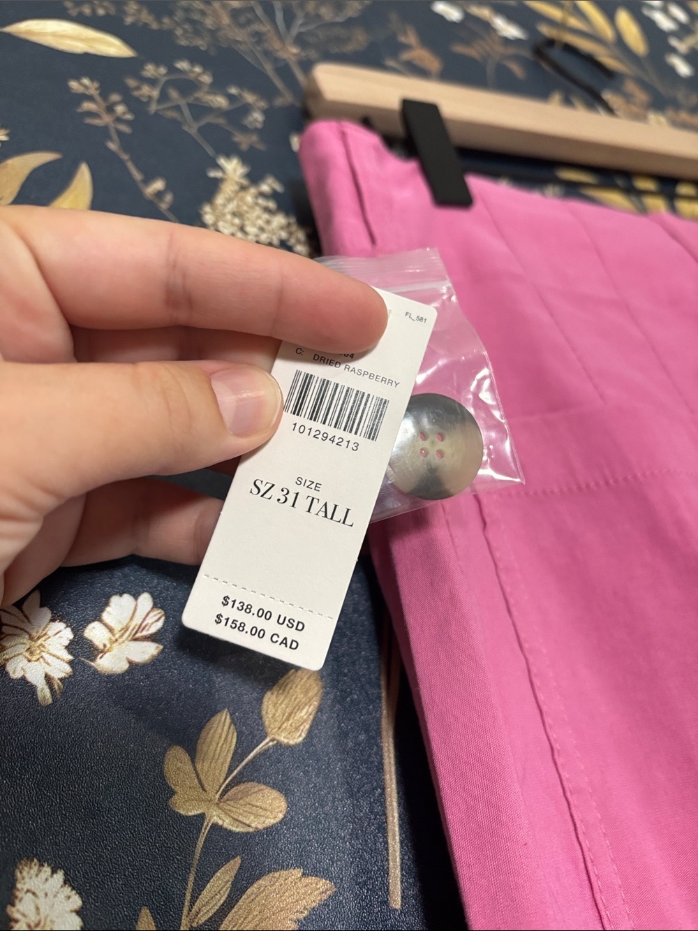 NWT Anthropologie Pink Cropped Wide-Leg Colette Pants with Heart Pockets 31 Tall - Picture 5 of 9